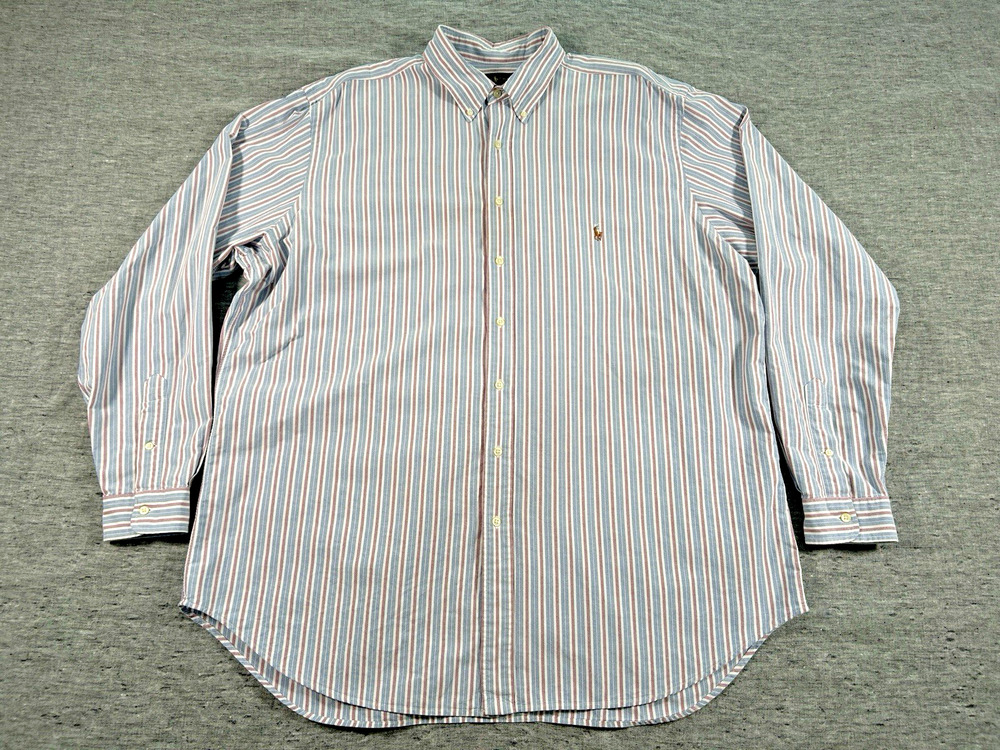 Ralph Lauren Shirt Mens XXL Tall Classic Fit Stripes Long Sleeve Cotton